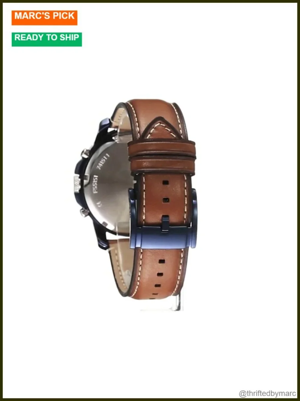 Quartz Chronograph Watch with Genuine Leather Band
